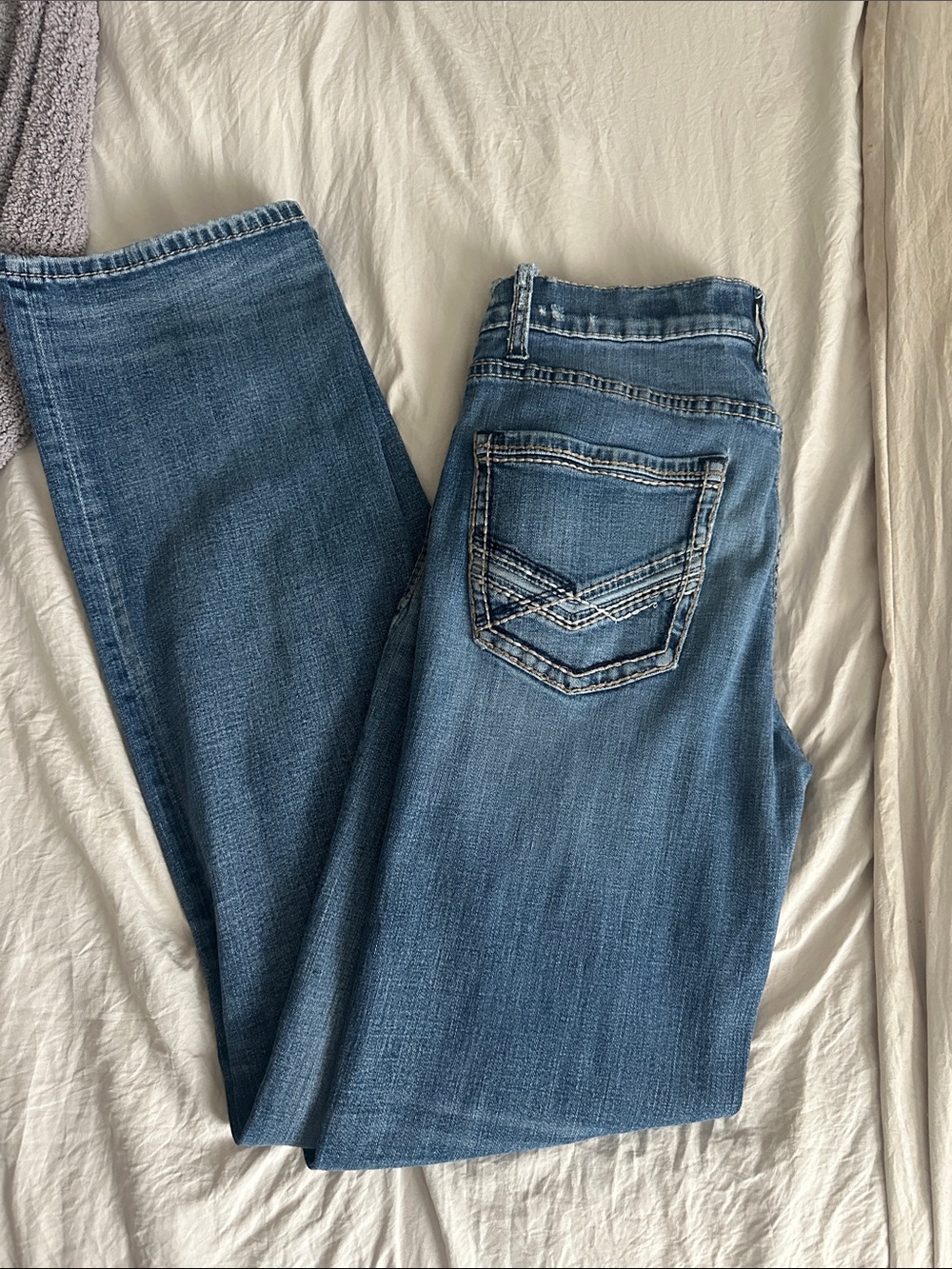 Men's Boot Cut Jeans in Medium Blue - BKE Jake size 32XLong